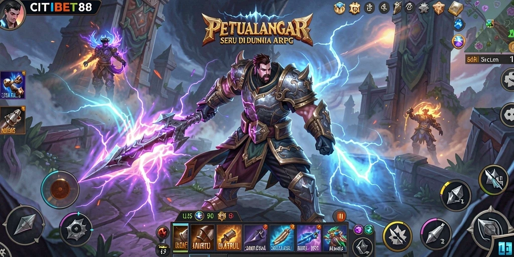 Tangkapan layar menampilkan aksi seru dalam permainan ARPG