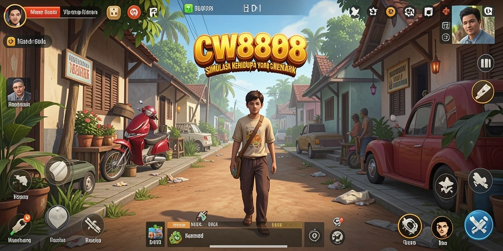 Screenshot CW8888 menunjukkan gameplay menarik dengan interaksi karakter.
