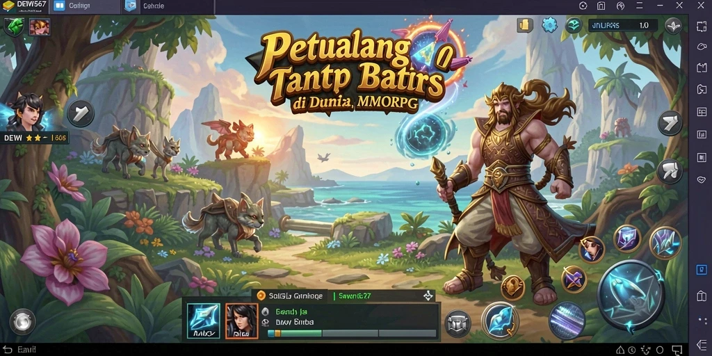 Gameplay mendebarkan dalam DEWI567, menjelajahi dunia fantasi dengan teman.