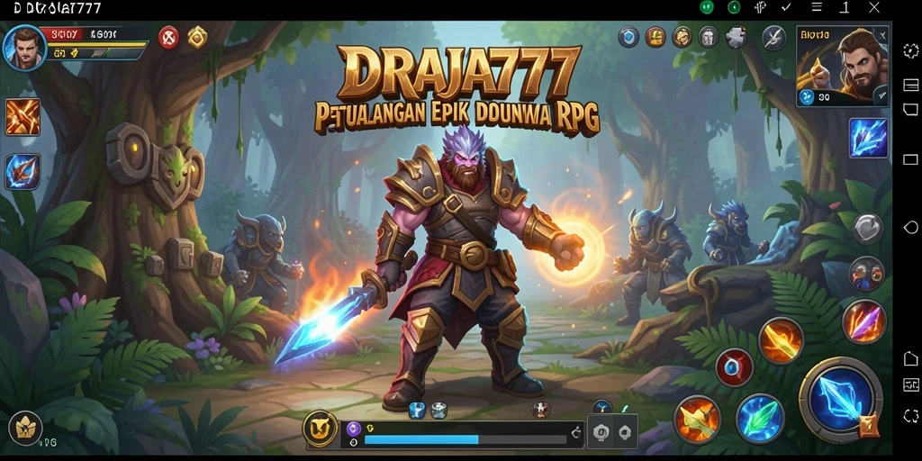Screenshot gameplay DRAJA777 menampilkan aksi pertarungan epik.