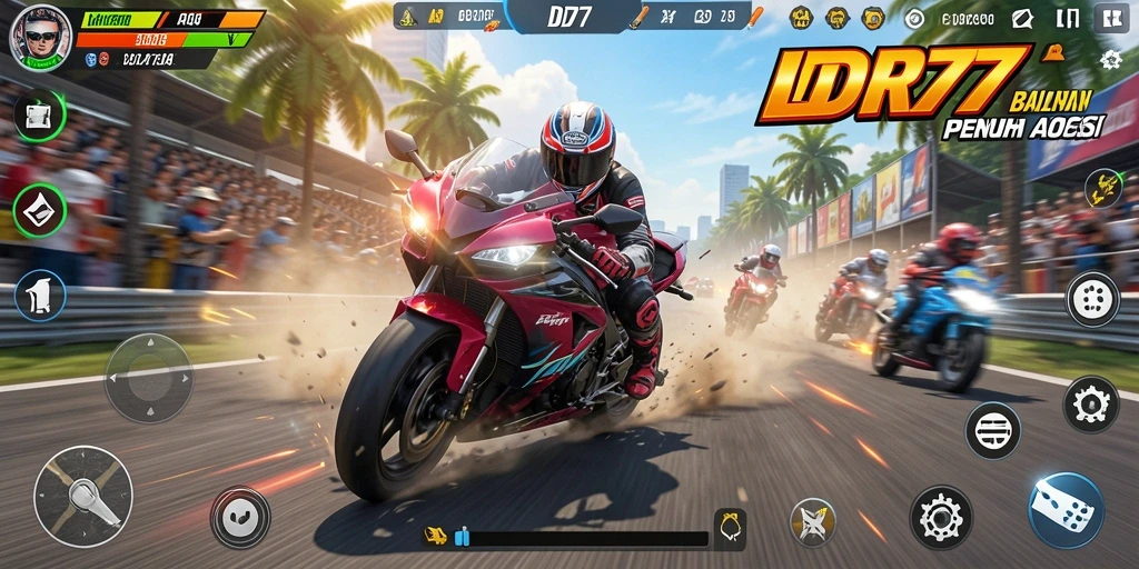 Screenshot gameplay IDR77 menampilkan momen balapan yang mendebarkan.