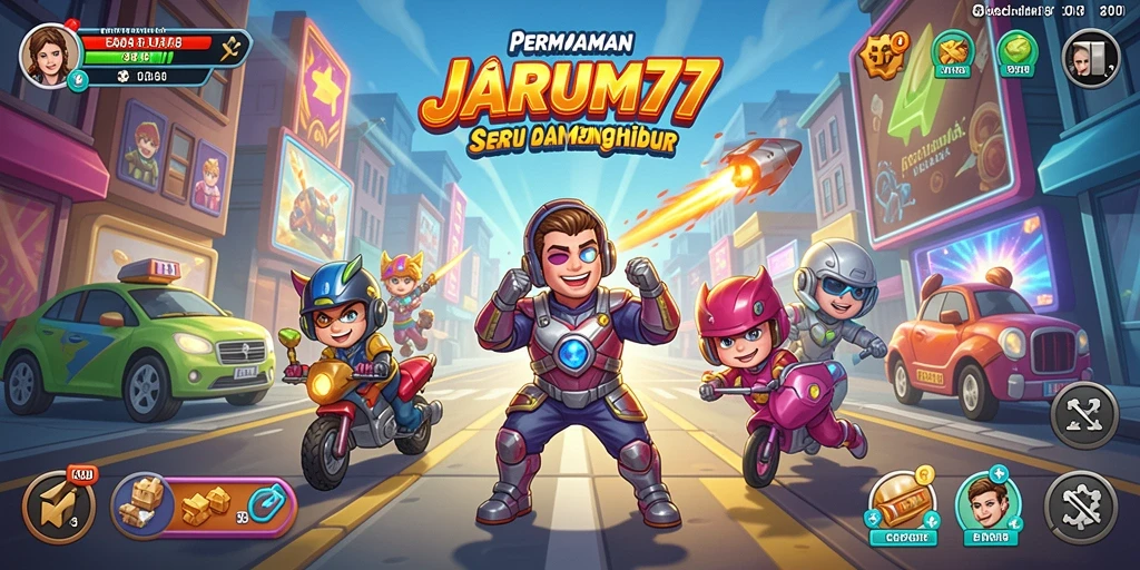 Tampilan gameplay seru dari JARUM77 dengan tantangan arcade.