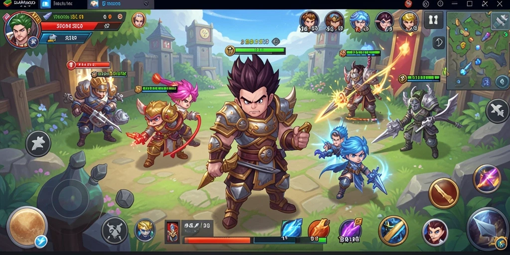Screenshot gameplay menunjukkan aksi strategi yang intens di JUARAGO.