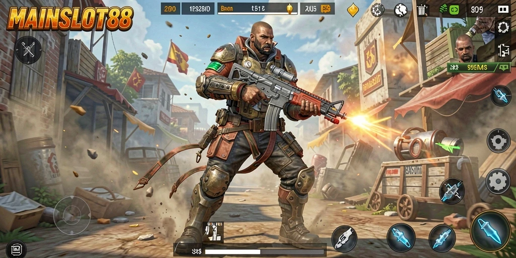 Gameplay MAINSLOT88 menampilkan aksi mendebarkan dan strategi tim yang intens.