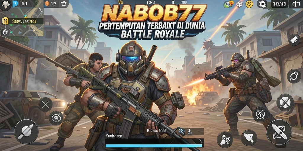 Tampilan Gameplay NABOB77 menampilkan pertempuran intens Battle Royale.