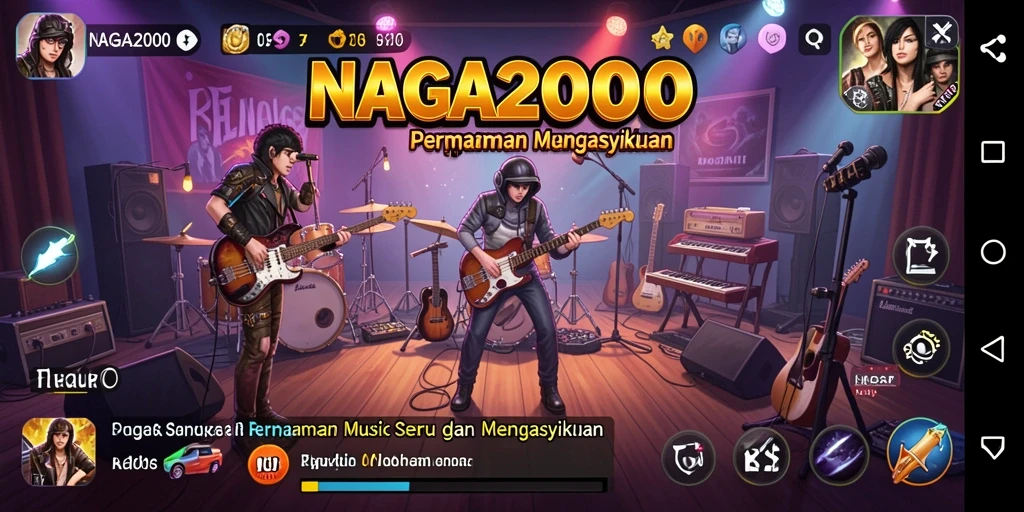 Screenshot NAGA2000 menunjukkan pemain menikmati gameplay musik yang interaktif.