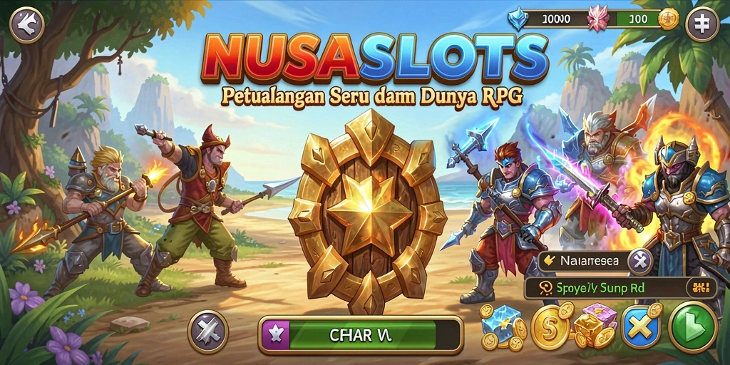 Tampilan gameplay seru di NUSASLOTS memperlihatkan aksi dan petualangan karakter RPG.