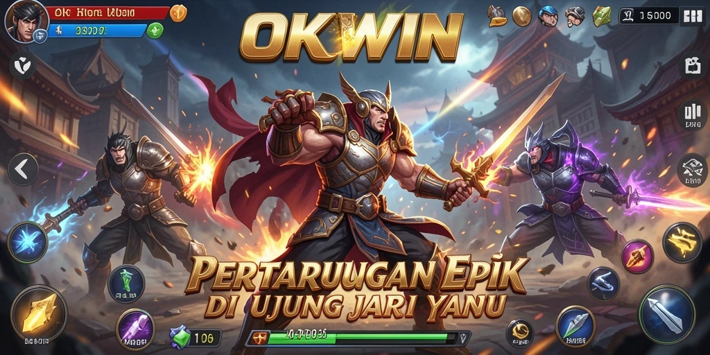 Tampilan gameplay OKWIN yang mengesankan dan mendebarkan.