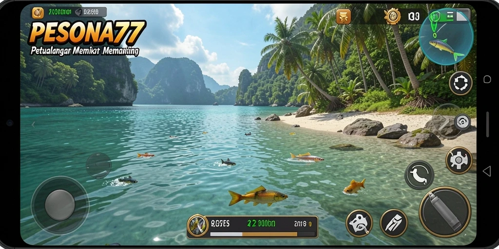 Screenshot PESONA77 menampilkan pengalaman memancing yang realistis dan menawan.
