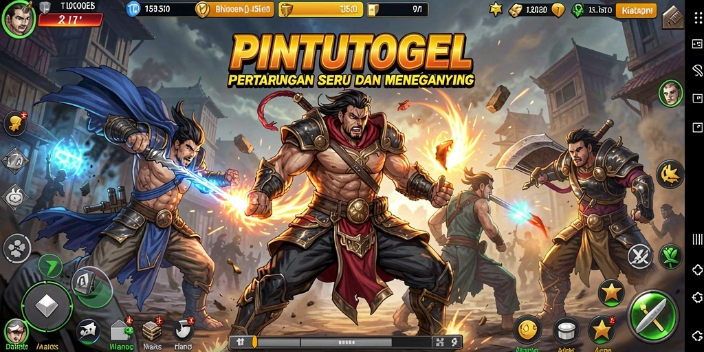Screenshot dari gameplay PINTUTOGEL yang menampilkan aksi bertarung yang mendebarkan.