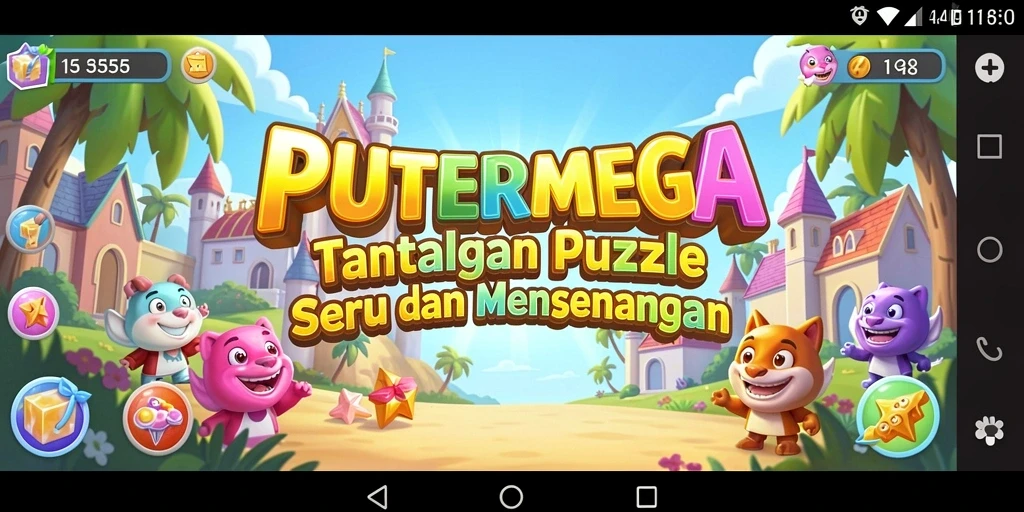 Tampilan gameplay PUTERMEGA dengan tantangan puzzle yang menarik.