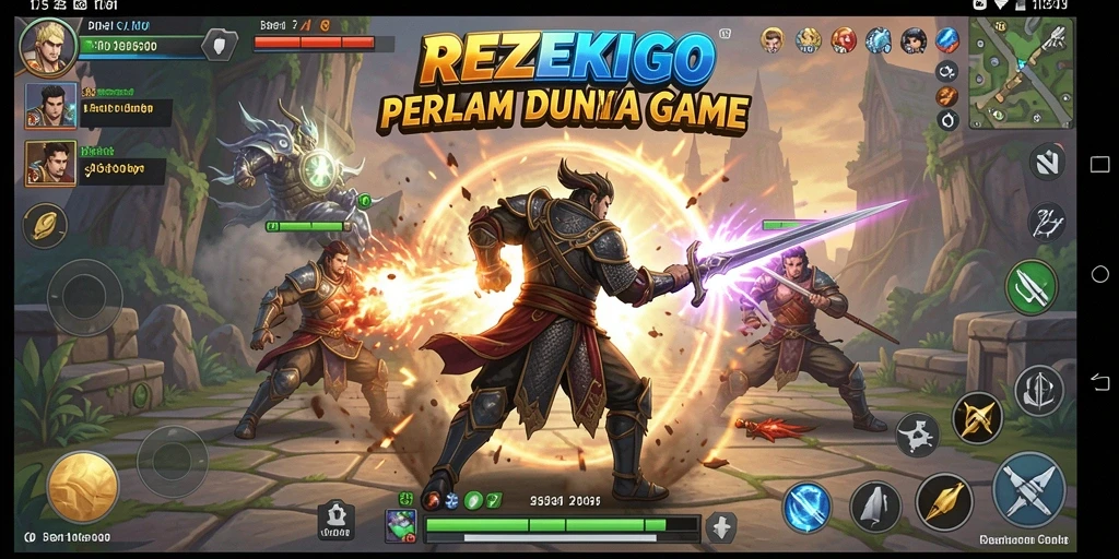 Screenshot gameplay seru REZEKIGO dengan pertarungan mendebarkan.