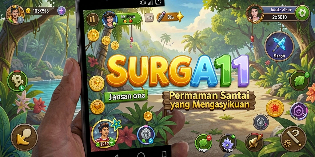 Tampilan gameplay SURGA11 yang menyenangkan dan menantang.