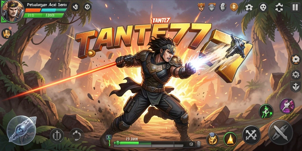 Tampilan gameplay TANTE777 dengan aksi yang seru dan dinamis.